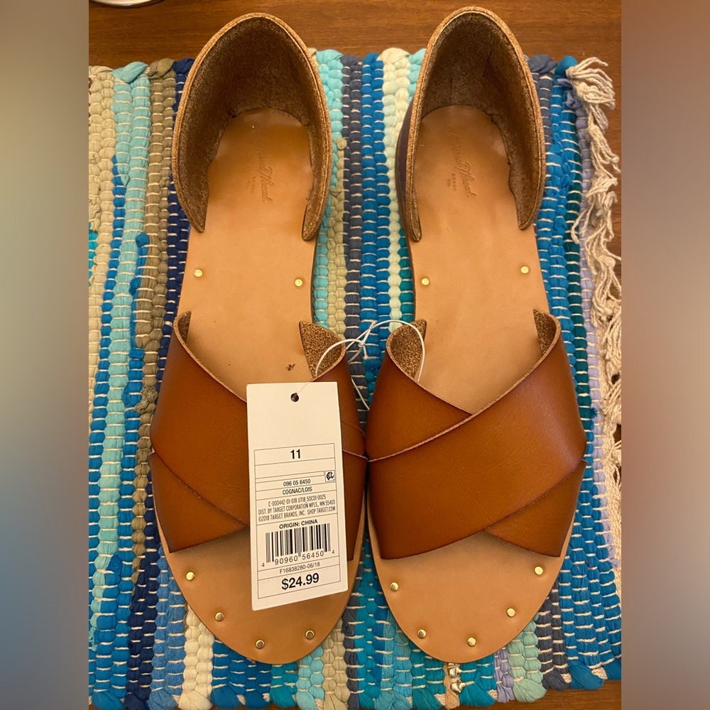 Threshold Brown Cross-Strap Sandals